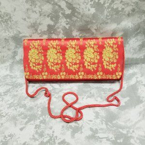 Franchi Clutch Bag Red with Gold